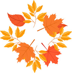 Autumn Leaves Round Frame