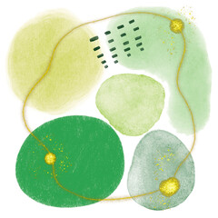 Green Paint Textures With Golden Design