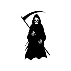 Grim Reaper silhouette illustration. Halloween death character