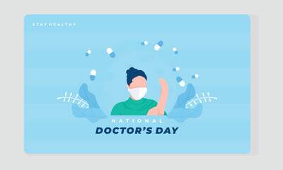 flat national doctor's day template