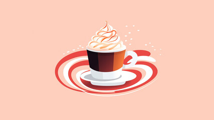 A cup of hot chocolate with whipped cream.