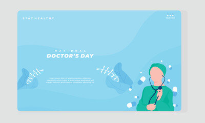 flat national doctor's day template