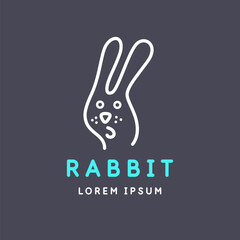 Minimalistic and stylish Rabbit emblem. Modern graphics. Vector illustration in a simple style.