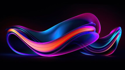 Organic Flowing Lines abstract background. Futuristic neon illustration art. Generative AI