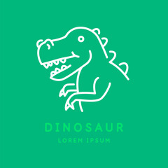 Minimalistic and stylish Dino emblem. Modern graphics. Vector illustration with text in a fashionable simple style.