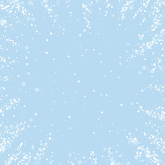 Snowy christmas background. Subtle flying snow
