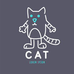 Minimalistic and stylish cat drawing. Modern graphics. Vector illustration.