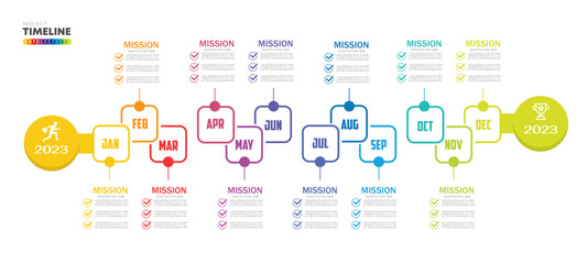 infographic Project timeline graph for 12 months modern diagram calendar, presentation vector infographic.