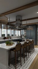 COCINA DE ESTILO CLASICO CON ISLA 