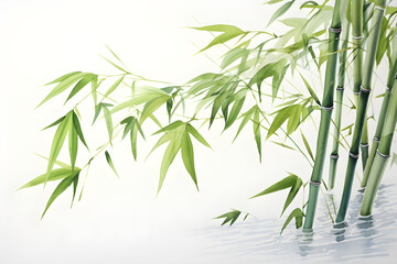 Fototapeta na wymiar Watercolor painting of bamboo