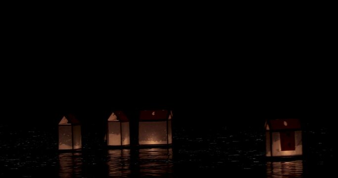 Chinese Ghost Festival, Zhongyuan Purdue, sacrificial ceremony, people, release water lanterns, pray for peace