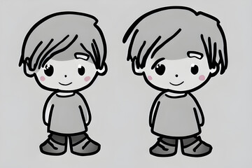 two little children. Generative AI