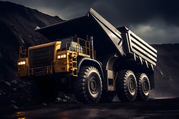 Fully Loaded Dump Truck - Coal Mining in Action
