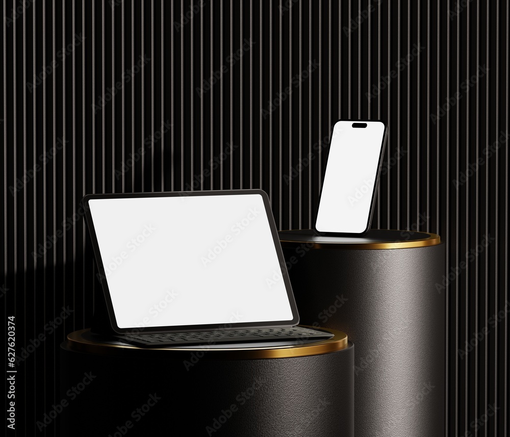 Canvas Prints responsive web design and website mockup, devices mock up, smartphone desktop tablet laptop template