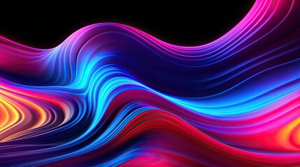 Fluid Colorful Patterns abstract background. Futuristic neon illustration art. Generative AI