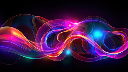 Celestial Galaxy Swirls abstract background. Futuristic neon illustration art. Generative AI