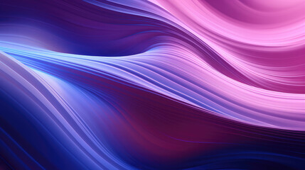 Naklejka premium abstract blue and purple wavy background with glowing lines and bokeh effect. created with generative AI technology.