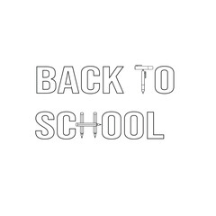 Illustration of a black and white cover text "back to school", digital art, vector