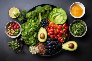 fruits and vegetables on the table generative AI