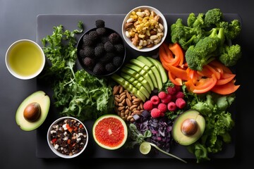 fruits and vegetables on the table generative AI