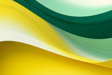 abstract green and yellow background with waves design, AI generate