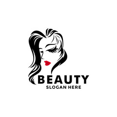 Beauty logo salon and hair treatment logo design, Beauty woman fashion logo template