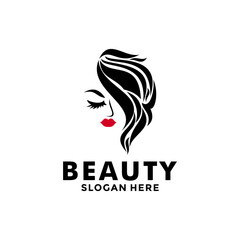 Beauty logo salon and hair treatment logo design, Beauty woman fashion logo template