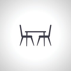 Table with chairs icon. table with chairs icon