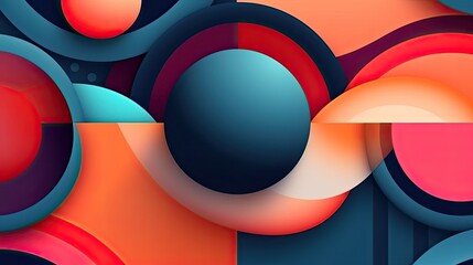 Retro Geometric Op Art abstract background. Colorful futuristic illustration art. Generative AI