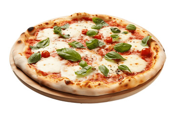 Isolated Margherita Pizza Clear Background Generative AI - obrazy, fototapety, plakaty
