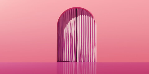 Curtain with an arch - minimal design - 3D render