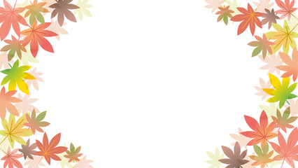 秋に紅葉した木の葉のベクター背景フレーム