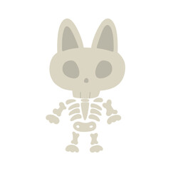 Fototapeta na wymiar Cat skull skeleton halloween decoration clip art