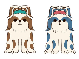 かわいいシーズーのイラスト