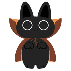 Black cat halloween vampire dracula monster cute cartoon clip art