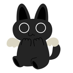 Black cat halloween monster cute cartoon clip art