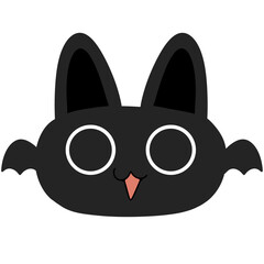 Black cat halloween bat monster cute cartoon clip art