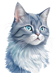Fototapeta premium Cat Drawing Vector illustration , Assorted Cat Face Style Outline, Cat illustration Vintage Sketch Pastel Watercolor 