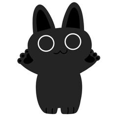 Black cat halloween monster cute cartoon clip art