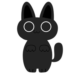 Black cat halloween monster cute cartoon clip art