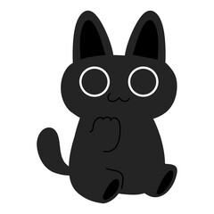Black cat halloween monster cute cartoon clip art
