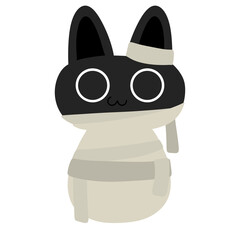 Black cat halloween monster mummy cute cartoon clip art
