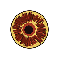 Red Eyed Ball in cartoon style. Monster or zombie eye clipart element. Cartoon Vector Illustration