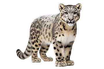 Isolated Snow Leopard PNG Background. Generative AI