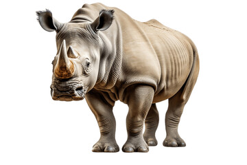 Isolated Southern Rhino on Transparent Background. Generative AI