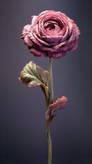 Ranunculus flower in sculpture style. Beautiful sculpture of flower. Generative AI