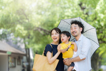 Also in the main visual! Image of Asian (Japanese) people on a summer family vacation or other...