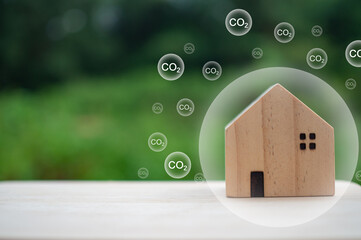 CO2 emission reduction concept, clean and friendly environment without carbon dioxide emissions....