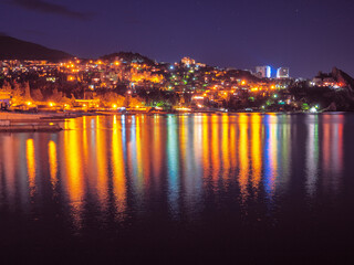 Obraz premium Gurzuf crimea landscape city at the coastline