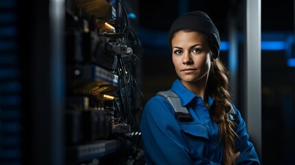 Fototapeta na wymiar female electrician